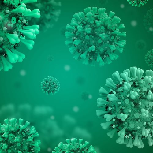 green virus particles under the microscope as part of drug 21 cfr 211 gmp sop compliance