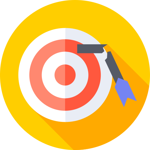 An arrow missing its white and red ring target and sitting out of specification in the yellow background